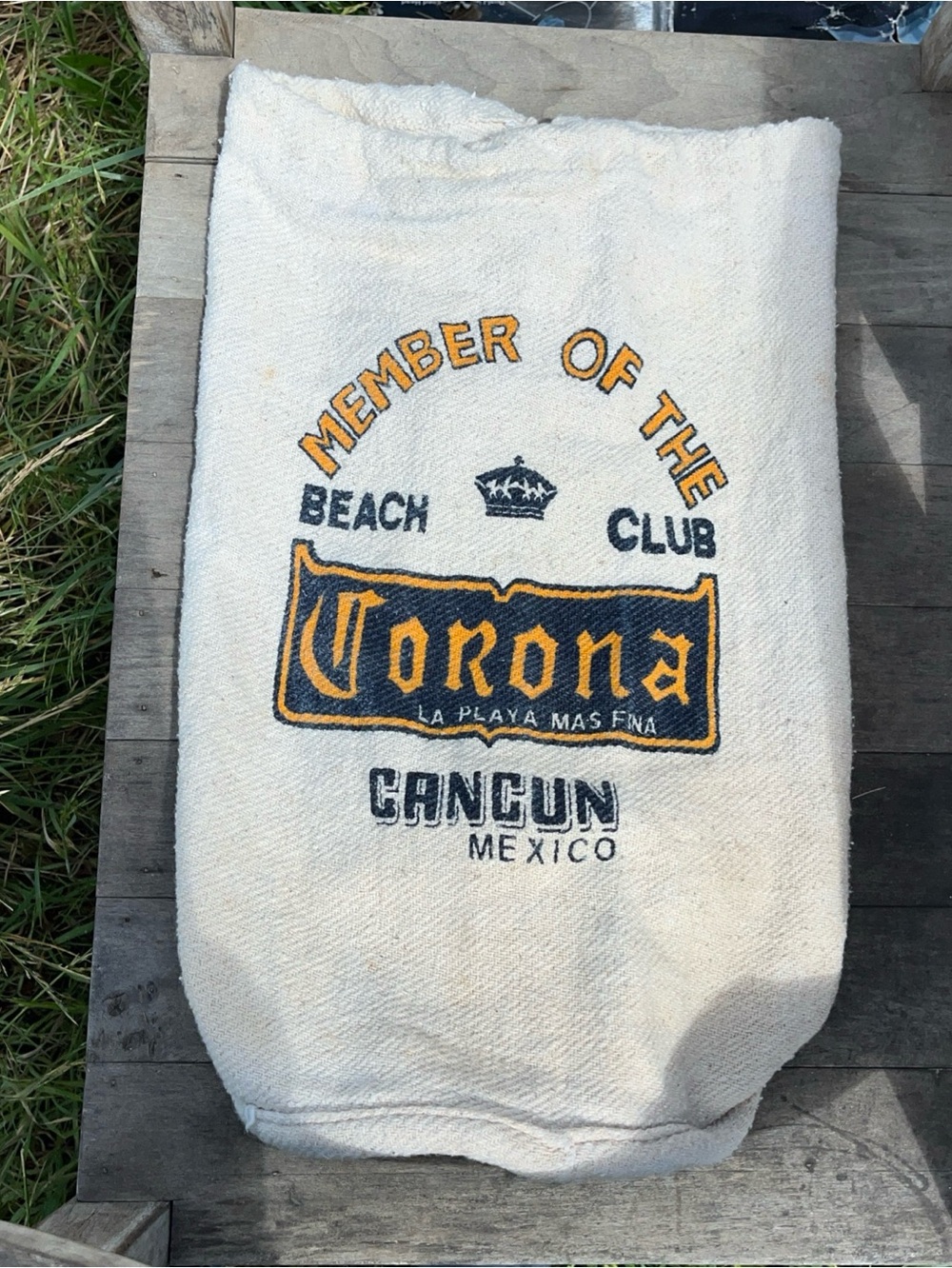 Vintage Corona Beer Cancun Mexico Beach Club Drawstring Bag Sack Backpack Tote